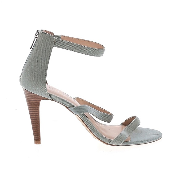 KELLY & KATIE Blue Jean Strap Open Toe Heels - Picture 2 of 2